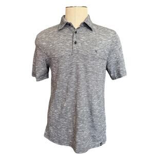 Hurley Black White Short Sleeve Cotton Blend Polo Shirt Size Medium